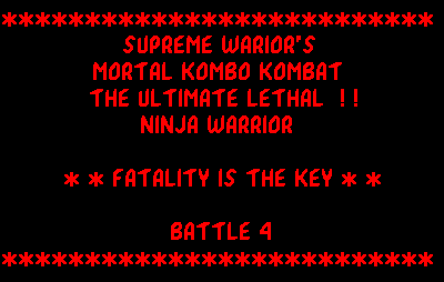 Mortal Kombat (Turbo 3.0 08-31-92, hack) Title Screen